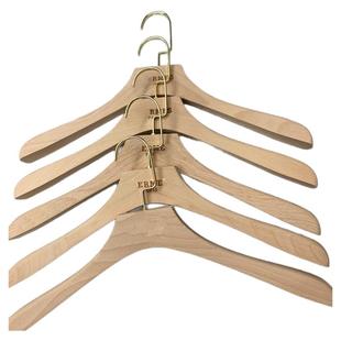 韩版实木男女服装店衣架榉木无漆婚纱店影楼直播原木色植绒防滑