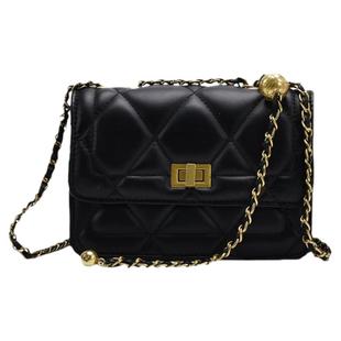 高级质感今年流行包包2025新款潮洋气小众设计ins链条黑斜挎包女