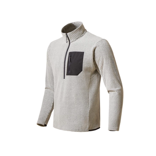 穿搭神品！户外高端波浪纹暖绒防风保暖秋冬男女半拉链抓绒衣卫衣