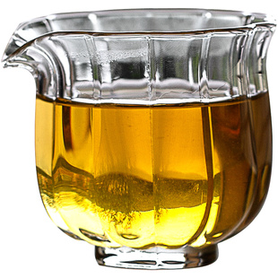 觅己创意莲花公道杯家用小号分茶器加厚耐热玻璃茶海高档功夫茶具