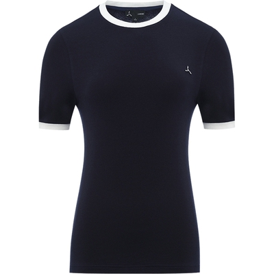 李宁1990女士合身撞色T恤