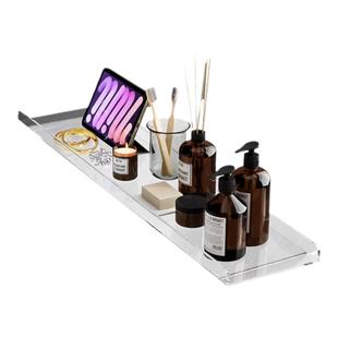 亚克力浴缸置物架高级卫生间泡澡浴桶上方置物架子可伸缩浴盆神器