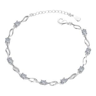 水晶之恋纯银手链女2025年新款女生闺蜜手镯轻奢小众精致生日礼物