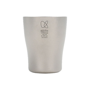 KEITH铠斯纯钛白酒杯10ml烈酒杯家用一口杯小酒盅双层金属白酒杯