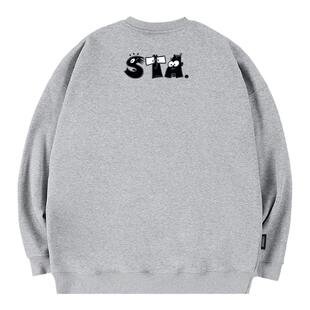 STA重磅圆领卫衣男女潮牌衣服宽松长袖打底衫情侣装秋冬美式上衣