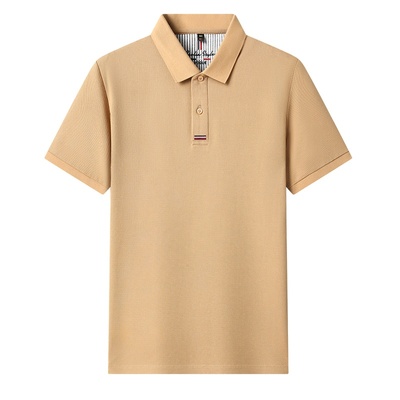 皮尔卡丹男士短袖T恤纯棉丝光长绒棉珠地翻领纯棉高档休闲风上衣