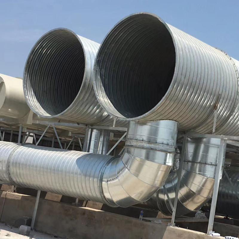 镀锌螺旋风管白铁皮通风管道工业除尘消防排烟管圆形烟囱