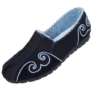 老北京布鞋男冬季加绒保暖休闲棉鞋中国风汉服道士青年社会人防滑