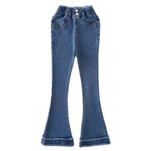 女童喇叭裤春秋装2026新款外穿裤子时髦洋气中大童修身儿童牛仔裤