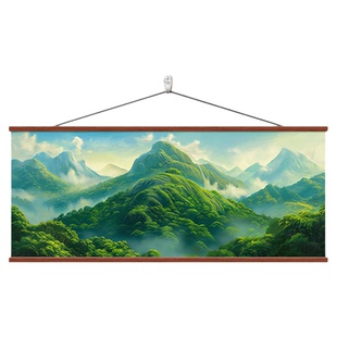 背有靠山客厅装饰画青山图有山无水沙发背景墙挂画老板办公室壁画