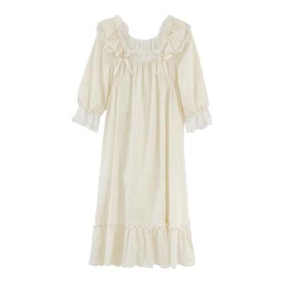 BIEN法式睡裙女生春秋季甜美可爱公主宫廷风家居服纯棉可外穿睡衣