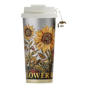 新款钛杯纯钛保温杯男士高档水杯泡茶女生高颜值便携咖啡杯大卡花