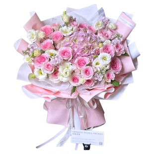 巨型绣球玫瑰花束鲜花同城速递全国配送女友生日高考毕业礼物上海