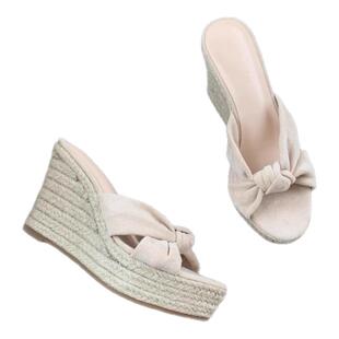 黑色松糕厚底一字拖鞋古早草编坡跟凉拖鞋女夏防水台高跟凉鞋外穿