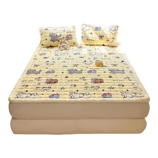 牛奶绒床盖单件冬季加厚珊瑚绒榻榻米床单人学生宿舍加绒床褥垫子