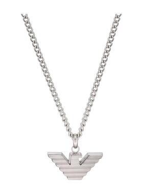 阿玛尼银色鹰标男士项链