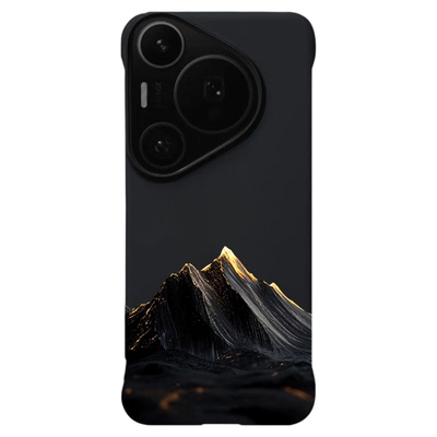 适用华为Pura70Pro+/p60Pro无边框手机壳黄金山脉轻薄防摔Huawei70Ultra防摔亲肤硬壳大孔p50/80Pro+磁吸后壳