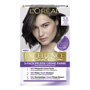 德国欧莱雅excellence精油染发剂冷调黑茶亚麻雾感棕色家用染发膏