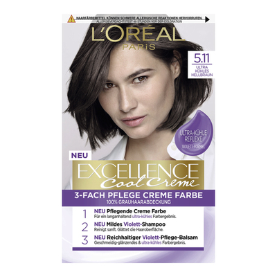 法国欧莱雅黑茶雾感冷棕色染发剂