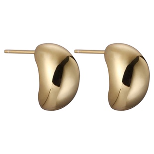 宋慧乔明星同款豆豆半圆金属耳环女2026新款气质百搭925银针耳钉