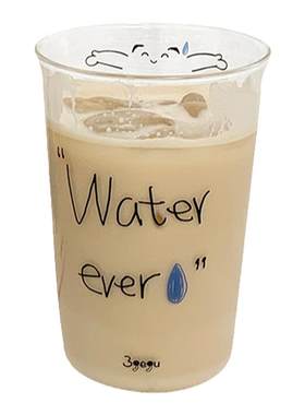3gegu 三个菇 随便杯 可爱水杯饮料杯 高硼硅玻璃牛奶果汁咖啡杯