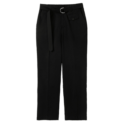 轻薄索罗纳腰带松紧腰休闲长裤