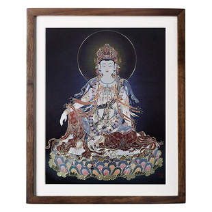 铜师傅 手工錾刻 铜雕画《水月观音（桌面）》客厅桌面装饰画