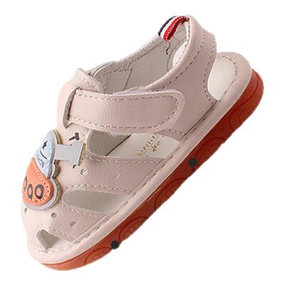 婴儿鞋子夏季男童女宝宝学步鞋叫叫儿童凉鞋走路会响一岁软底布鞋