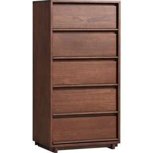 林氏家居胡桃色全实木五斗柜客厅靠墙收纳抽屉柜立柜木业续木系列