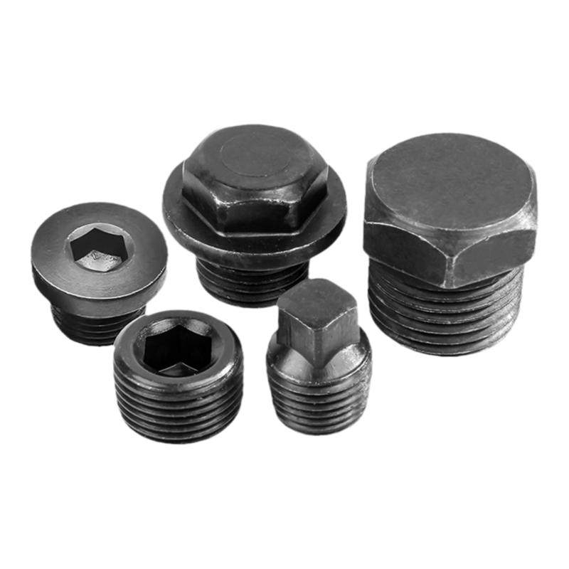 4.8级内六角堵头英制外六角带垫铁油塞带法兰边螺塞四方闷头喉塞