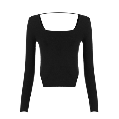 方领针织衫秋冬打底外穿