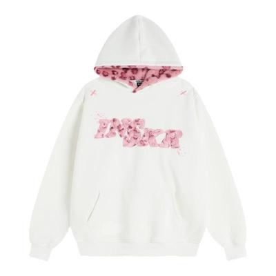 INSstudios豹纹贴布绣连帽卫衣