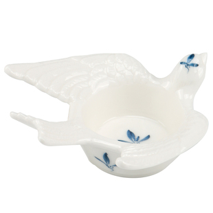 光祖燕归来墨缸墨碟文房四宝书法用品桌面摆件多功能笔搁水碟书法国画毛笔舔墨用笔洗舔墨用墨碟砚台陶瓷墨碟