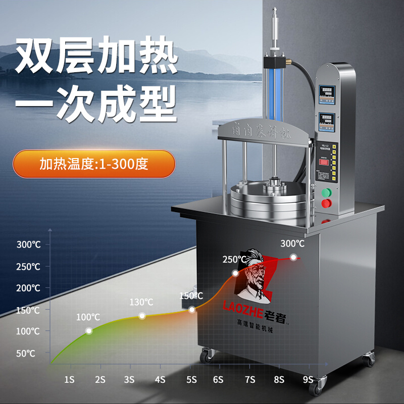 老者卤肉卷饼机压饼机商用小型烙馍机摆摊春饼机薄饼机智能烙饼机