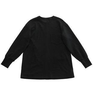 鹿与飞鸟“年糕T”温暖细腻棉纺弹软廓形贴袋打底衫宽松上衣7267