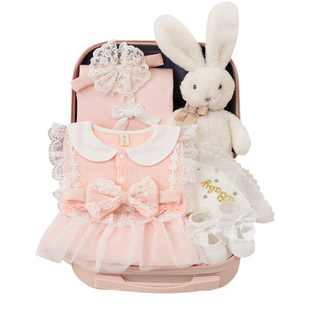 初生婴儿礼盒衣服套装公主新生见面礼女宝宝满月礼物百天送礼高档