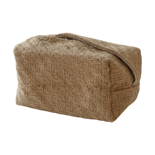 日式生活黄麻抽纸盒 自然风简约布艺纸巾盒 茶几餐桌收纳纸巾套