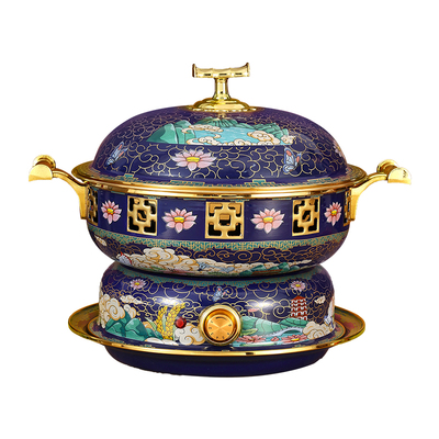 景泰蓝搪瓷分体电火锅商用铜火锅