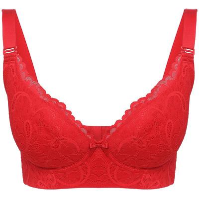 莱特妮丝红色内衣聚拢收副乳文胸