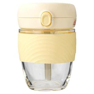 乐扣乐扣小蜜罐两用玻璃吸管水杯子女随行高颜值精致可爱LLG968