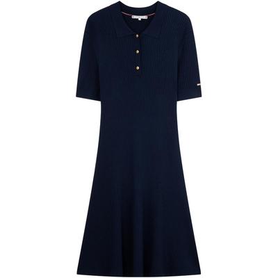 Tommy女装肌理POLO领修身连衣裙