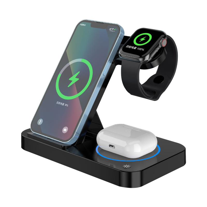 适用苹果三合一无线充电器手机iPhone17pro底座applewatch11手表iwatch10充ultra磁吸16支