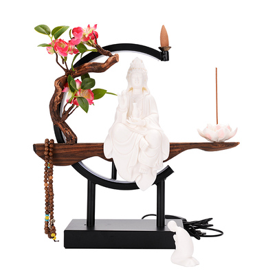 陶瓷观世音菩萨佛像沉檀倒流香炉