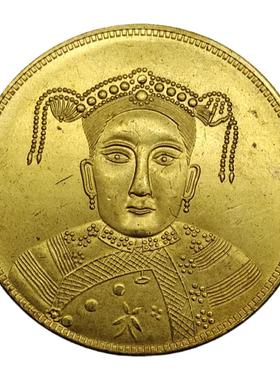 黄铜镀金银元铜质质感