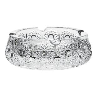 捷克进口水晶玻璃 经典复古创意刻花雪茄盒烟灰缸 客厅办公室家用