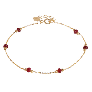 若华珠宝小幸运 无烧鸽血红宝石手链女18K金满天星彩宝手串手饰