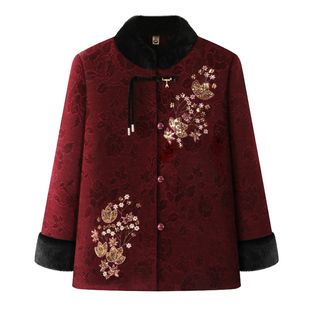 中老年女装奶奶冬装外套老人衣服妈妈冬季棉服上衣老太太新款棉衣