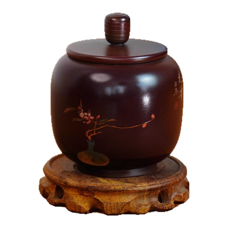 茶叶罐紫陶柴烧迷你茶叶罐