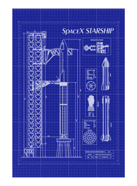 SpaceX星舰重型运载火箭海报