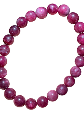 天然西瓜粉碧玺手链饰品礼物情侣